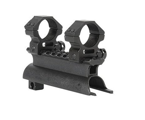OEM Black Steel SKS Rifle See Through Receiver Cover Replacement High Profile Tactical Scope Weaver Picatinny Rail Mount Complete With 1" Rings