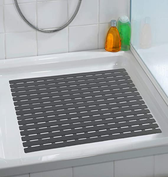 WENKO 23125100 Shower mat Arinos, 21.3 x 21.3 inch, Grey
