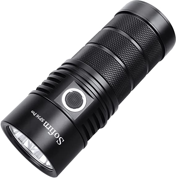 Sofirn SP36 Pro Powerful Flashlight 8000 Lumens max, Rechargeable Anduril Light, 4x SST40 6500K LED, 3x 18650 Batteries(Inserted) and USB-A to USB-C Cable Included (BLF SP36 Pro KIT)