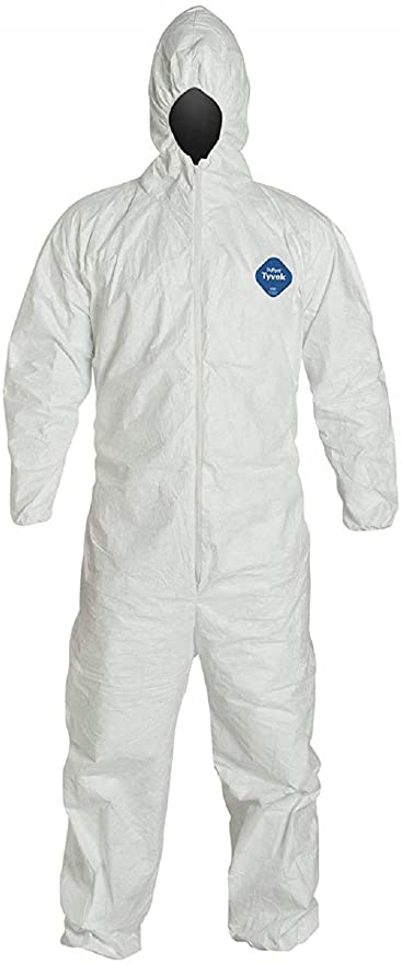 Tyvek Disposable Coveralls With Hood - TYVEK COVERALL WITH HOOD - X-LARGE