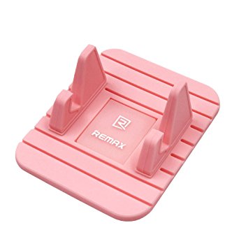 Remax Fairy Car Grip Pads, Sticky Non Slip / Anti Slide Cell Phone Mount / Holder / Cradle / Mat / Stand for All Universal Smartphones, Silicone Cell Phone Holder for Car (Pink)