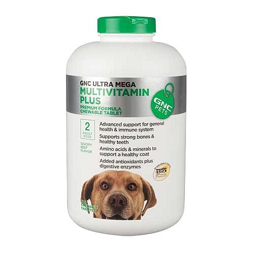 GNC Pets Ultra Mega Multivitamin Plus for Adult Dogs - Beef Flavor 300 chewable tablets