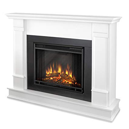 Real Flame G8600E Silverton Electric Fireplace, Medium, White