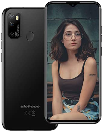 Ulefone Note 9P Unlocked Cell Phones (2020), Android 10 Octa-core 4GB   64GB ROM, 16MP Triple Rear Camera   8MP Front Camera, 6.52" HD  Screen 4500mAh Big Battery Dual 4G Unlocked Smartphones -Black
