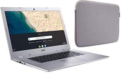 Acer Chromebook 15.6 inch HD Premium Laptop PC w/ Grey-Sleeve | AMD A4-9120C Processor | AMD Radeon R4 Graphics | 4GB Memory | 32GeMMC | Chrome OS