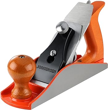JORGENSEN No.4 10" Wood Planer, Hand Planer for Woodworking, Hand Plane, Wood Plane, Jack Plane for Trimming, Wood Planing, Craft - Smoothing Plane with Ductile Iron Body, Adjustable Cutting Depth