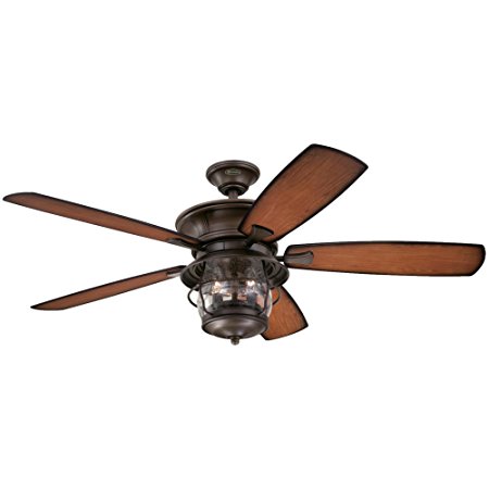 Westinghouse 7800000 Brentford 52-Inch Aged Walnut Indoor/Outdoor Ceiling Fan, Light Kit with Clear Seeded Glass