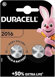 Duracell Button Lith Batt 3V Pk2 DL2016