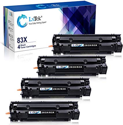 LxTek Compatible Toner Cartridge Replacement for HP 83X CF283X 83A CF283A to use with Laserjet Pro M201dw M201n M201 M125 M125nw M127fn M127fw M225dn M225dw Laser Printers (4-Black, High-Yield)