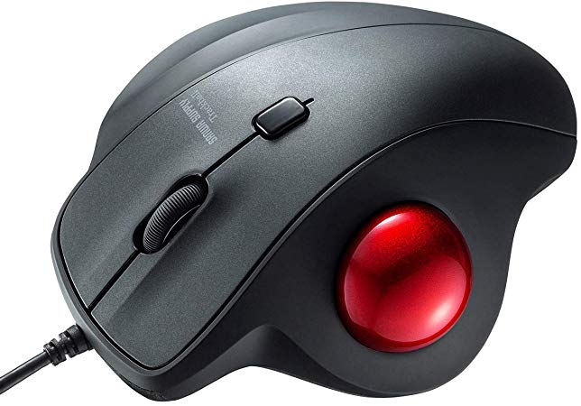 SANWA (Japan Brand) Wired Ergonomic Trackball Mouse, Silent Noiseless Optical Sensor Mice, (600/800 / 1200/1600 Adjustable DPI, 34mm trackball) Compatible with MacBook, Laptop, Windows, Mac OS