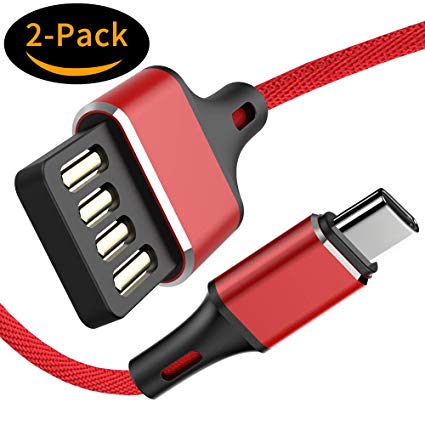 USB Type C Cable,USB C to USB A Charger(2Pack-3.3ft)Nylon Braided Fast Charging Cord Compatible Samsung Galaxy S9 S8 plus Note 9 8,Google Pixel 2 XL,Moto Z Z2,LG G7 V30 V35 Nintendo,OnePlus 6 5 3(Red)