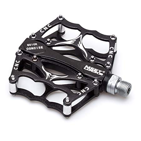 MEETLOCKS Bike Pedal, CNC Machined Aluminum Alloy Body Sealed bearings,MTB BMX Cycling Bicycle Pedals 9/16" Cr-Mo Spindle