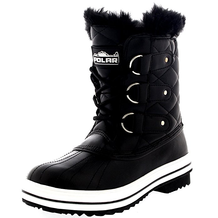 Womens Snow Boot Nylon Short Winter Snow Fur Rain Warm Waterproof Boots