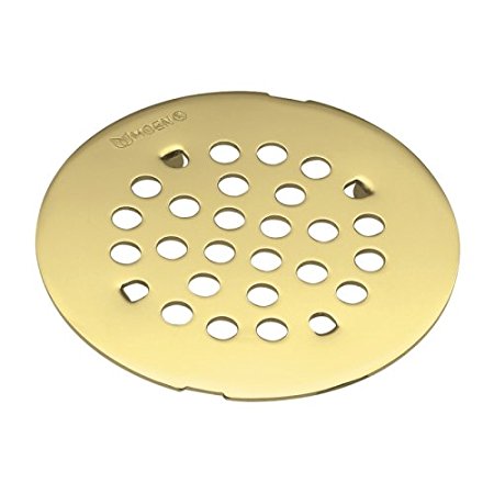 Moen 101663PMOENF Kingsley 4-1/4-Inch Snap-In Shower Drain Cover, Polished Brass