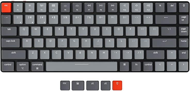 Keychron K3 Ultra-Slim 75% Layout Wireless Bluetooth/Wired USB Mechanical Keyboard, Hot Swappable Low-Profile Keychron Optical Brown Switch White LED Backlight 84 Keys Keyboard for Mac Windows-Version 2