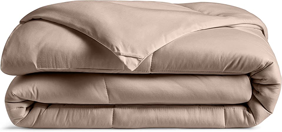 Cosy House Collection Luxury Bamboo Down Alternative Comforter - Plush Microfiber Fill - Machine Washable Duvet Insert - Tan - King/Cal King