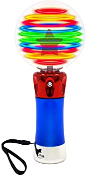 Light Up Spinning LED Magic Orb Wand Toy for Kids - Color Changing Star Globe - Includes Batteries & Strap - Fun Gift or Birthday Party Favor for Boys or Girls