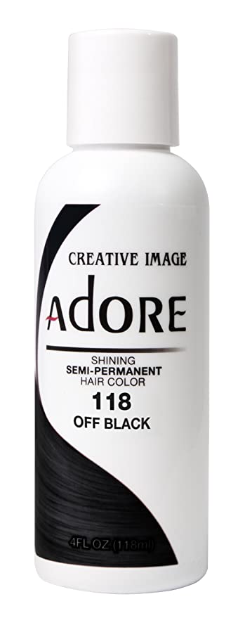 Adore Semi-Permanent Haircolor #118 Off Black 4 Ounce (118ml)