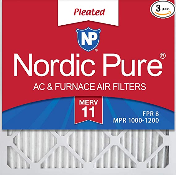 Nordic Pure 20x20x1 MPR 1085D Micro Allergen Extra   Dust Reduction Replacement AC Furnace Air Filters 3 Pack