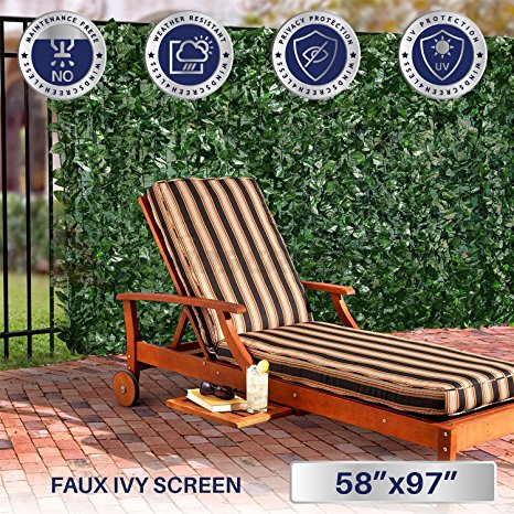 58.5’’tall X 117" Long Artificial Ivy Leaf Privacy Fence Screen Decoration Panels (58.5" Tall x 97.5" Long)