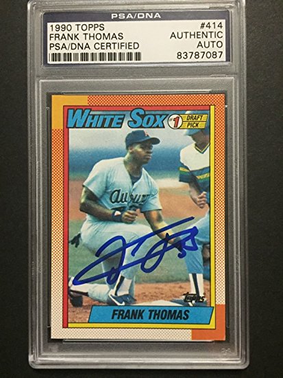 Autographed/Signed 1990 Topps Frank Thomas Rookie RC Baseball Card PSA/DNA COA Slabbed Auto