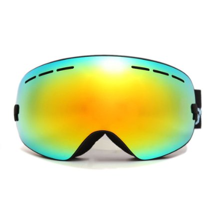 SameTop Mirror Coating Anti-fog UV 400 Protection Spherical Dual Lenses Snow Skate Ski Goggles with Case