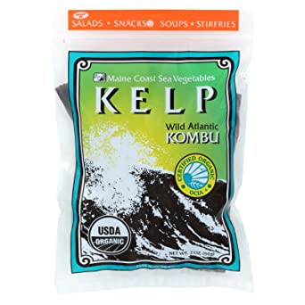 Maine Coast Organic Sea Vegetables - Kelp - Wild Atlantic Kombu - Whole Leaf - 2 oz, Pack of 3