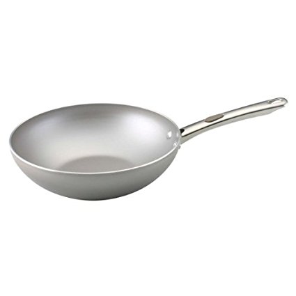 Farberware Specialties Aluminum Nonstick 10-1/2-Inch Stir-Fry Pan, Platinum