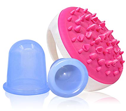 Amazing Cellulite Remover - Anti Cellulite Cup with Cellulite Massager - Vacuum Suction Cup for Cellulite Treatment - Silicone Suction Cup Set for Cupping Therapy (2 Cups   1 Brush)