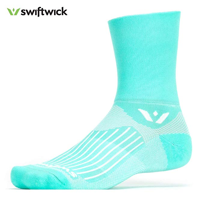 Swiftwick ASPIRE FOUR, Quarter Crew Socks for Cycling and Trail Running