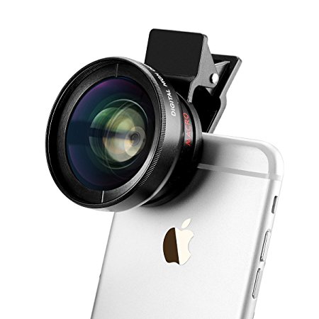 Evershop Universal Professional HD Camera Lens Kit (0.45x Super HD Wide Angle and 12.5x Super Macro Lens   37mm Thread Clip Holder) for iPhone 6s / 6s Plus / 6 / 5s, Smart Phone