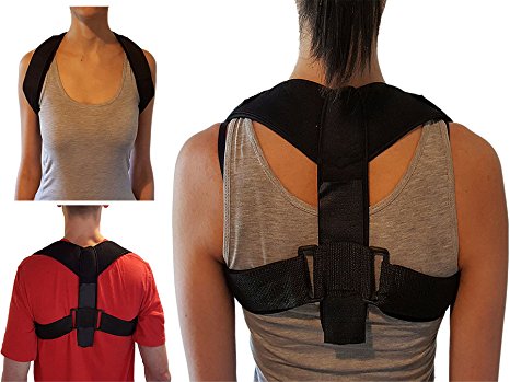 Armstrong Amerika Posture Corrector Padded Clavicle Support Shoulder Brace Help Align Poor Rounded Shoulders Correction Straighten Upper Back Slouching Corrective Neck & Thoracic Pain Relief (Medium)