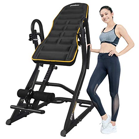 pooboo Inversion Table Back Stretcher Machine with 3D Memory Foam