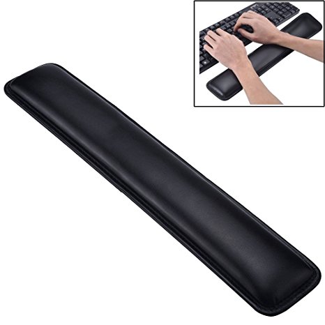 Cmhoo Keyboard Wrist Rest Support Comfortable Cushion Keyboard Pad Wrist Rest with Memory Foam for Laptops/ Notebooks/ Desktop Keyboard (18.3×3.2×1in, Keyboard Wrist Black)