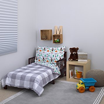 Carter's 4-Piece Toddler Set, Grey/White/Green/Blue Woodland Boy, 52" x 28"