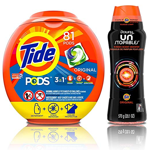 Tide Pods HE Turbo Laundry Detergent Packs, Original Scent, 81 Count with Scent Booster Beads