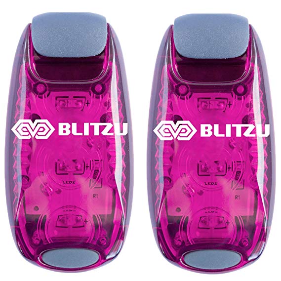 BLITZU Cyborg LED Safety Light 2 Pack   Free Bonuses - Clip On Running Lights Runner, Kids, Joggers, Bike, Dogs, Walking The Best Accessories Your Reflective Gear, Nighttime, Bicycle Cycling