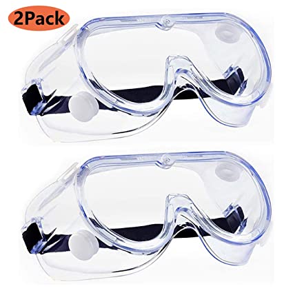 Adjustable Protective Goggle - Full View Glasses - Anti-Splash Anti-Droplets Eye - Anti Fog Goggles - Anti Dust Eye Protection - High Definition Safety Protective Glasses - 2PCS RMJ-05