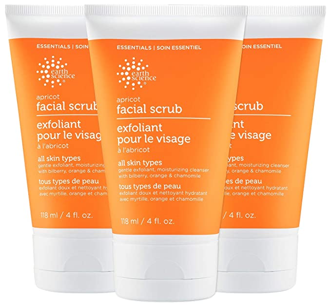 EARTH SCIENCE - Apricot Gentle Exfoliating Facial Scrub for All Skin Types (3 pk, 4 oz.)