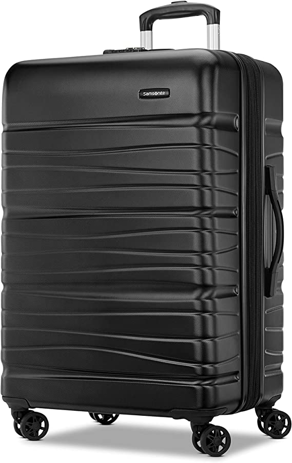 Samsonite Evolve SE Hardside Expandable Luggage with Double Wheels, Bass Black, Large Spinner