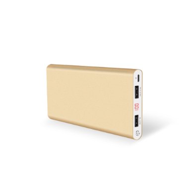 Polanfo 12000mah Power Bank External Battery Charge pack for Smartphone & Tablets(Gold)