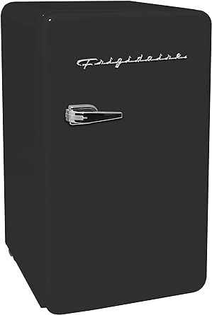 Frigidaire EFR372-BLACK 3.2 Cu Ft Black Retro Compact Rounded Corner Premium Mini Fridge