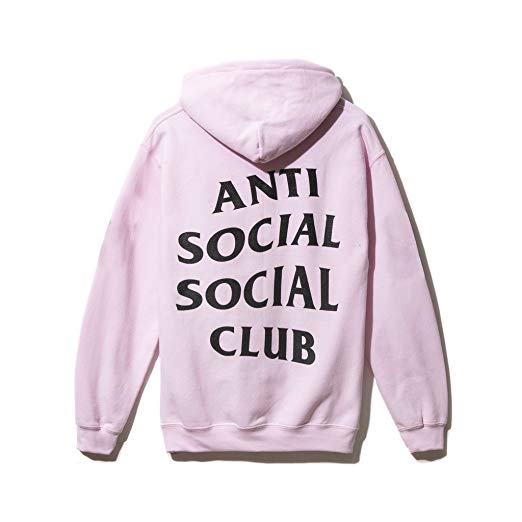 Anti Social Social Club Hoodie in Pink/Black Printed On Gildan.