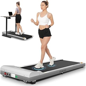 ANCHEER Walking Pad Treadmill Under Desk Folding Treadmill 300lb Weight Capacity, 2.5HP Electric Portable Compact 2 in 1 Desk Treadmills for Home Office Gym, Smart App Control Jogging Running Machine