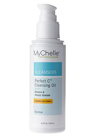 MyChelle Perfect C Cleansing Oil, Hydrating Face Wash with L-Ascorbic Acid, Baobab Oil, and Tamanu Oil, 4.2 fl oz