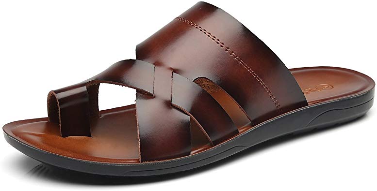 Faranzi Mens Sandals of Gladiator Style Leather Open Toe Outdoor Strap Heel Sandals Fashion Casual Comfortable Sandals