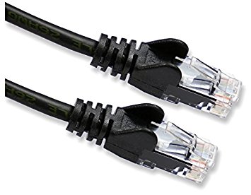 rhinocables Black Cat5e Ethernet RJ45 High Speed Network Cable Lead Cat 5e 12cm to 20m (5m)