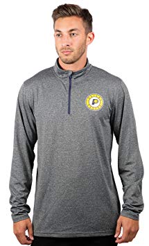 UNK NBA Men's Quarter Zip Pullover Shirt Athletic Quick Dry Tee, Charcoal