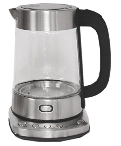 Nesco GWK-03D Electric Glass Water Kettle, 1.8 quart, Stainless Steel