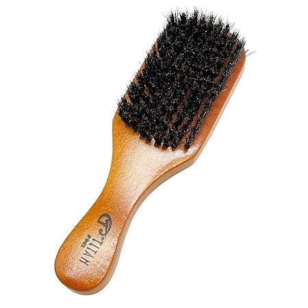 Wave Brush For Men All Hair Textures – 1pc, 100- Natural Boar Bristles Wooden Handle, Wooden Hair Brush, Mens Hair Brush for Thick Hair, Natural Hair Brush, Boar Brush